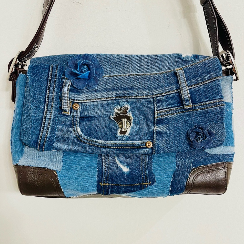 One of a Kind Coach Bag- Upcycled Denim Shoulder Bag